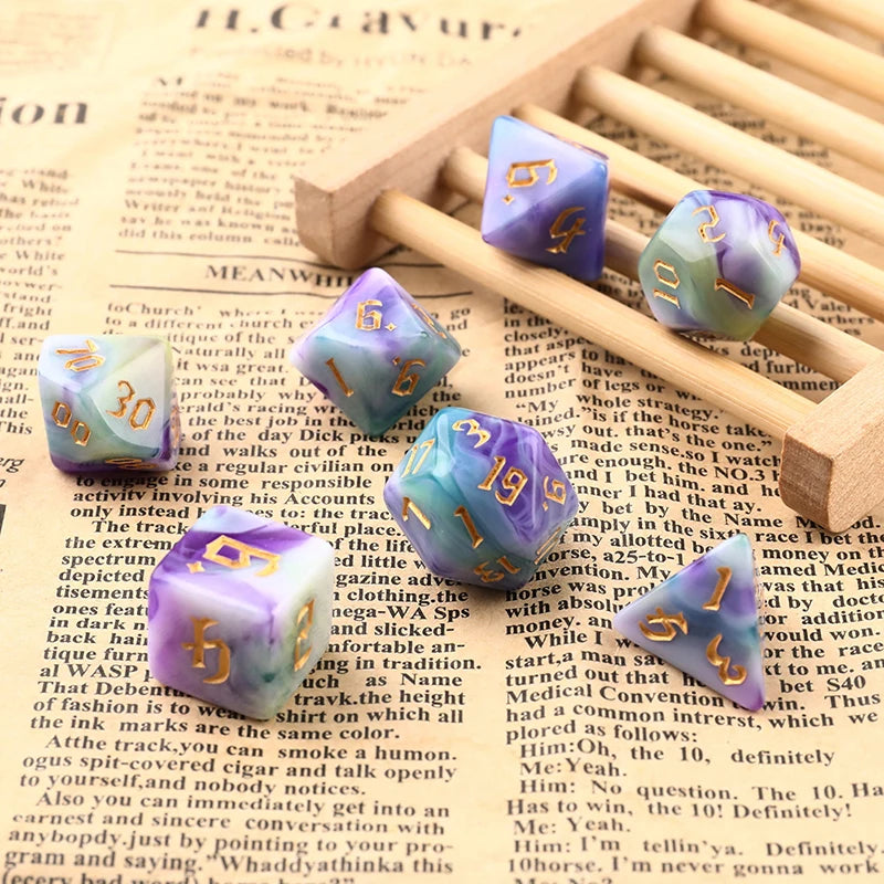 Two-Tone Swirl Dice Sets | Multiple Colorways | 7pc Polyhedral Sets