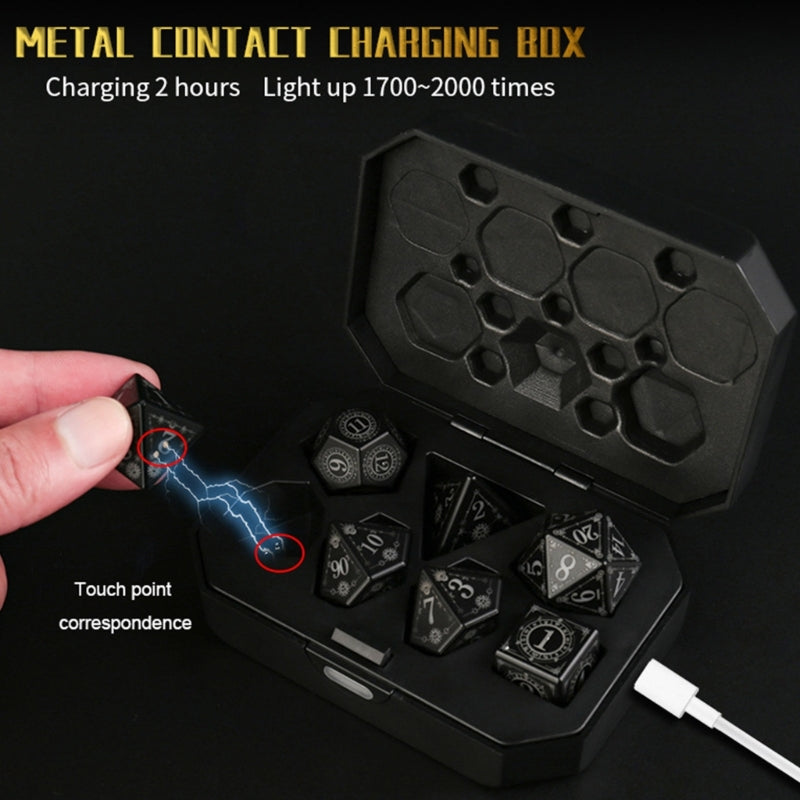 Electronic Dice Set | Rechargeable | 7-pc set of Polyhedral RPG dice