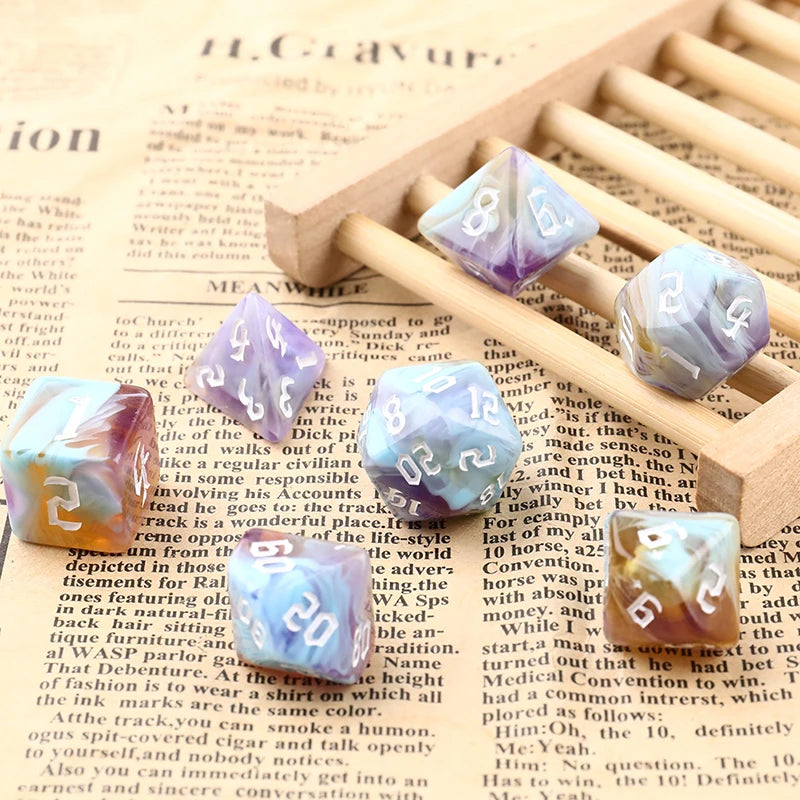 Two-Tone Swirl Dice Sets | Multiple Colorways | 7pc Polyhedral Sets
