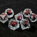 Dragon's Eye Dice Set (Crimson) | Sharp-edged Polyhedral Liquid Core, 7pc set