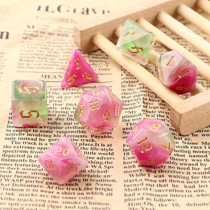Two-Tone Swirl Dice Sets | Multiple Colorways | 7pc Polyhedral Sets