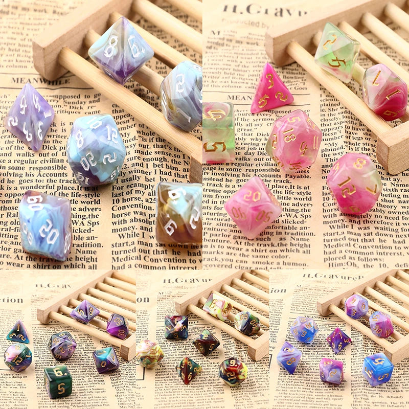 Two-Tone Swirl Dice Sets | Multiple Colorways | 7pc Polyhedral Sets