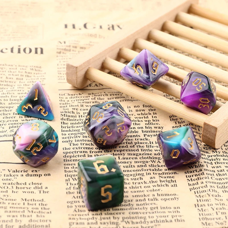 Two-Tone Swirl Dice Sets | Multiple Colorways | 7pc Polyhedral Sets