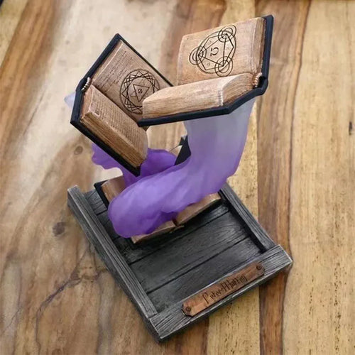 Creative Delicate Book Dice Tower Sculpture Magic Dice Tower Resin Decor Kids Charm Toy Doll Gift for Home Desktop Ornament