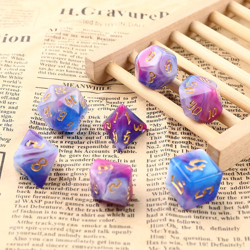 Two-Tone Swirl Dice Sets | Multiple Colorways | 7pc Polyhedral Sets