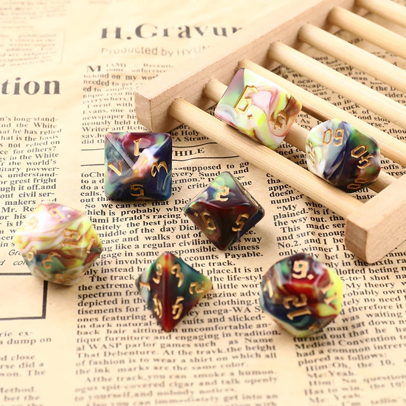 Two-Tone Swirl Dice Sets | Multiple Colorways | 7pc Polyhedral Sets