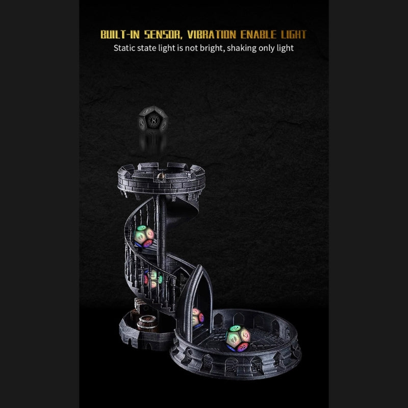 Electronic Dice Set | Rechargeable | 7-pc set of Polyhedral RPG dice