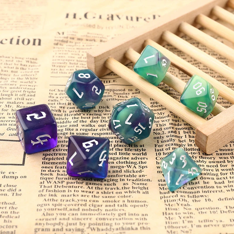 Two-Tone Swirl Dice Sets | Multiple Colorways | 7pc Polyhedral Sets