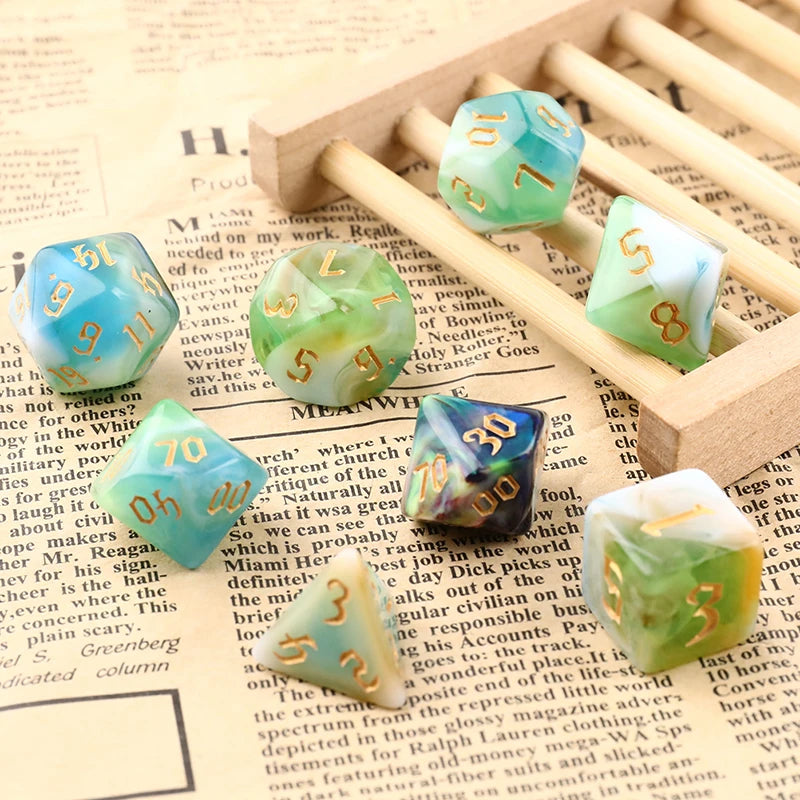 Two-Tone Swirl Dice Sets | Multiple Colorways | 7pc Polyhedral Sets
