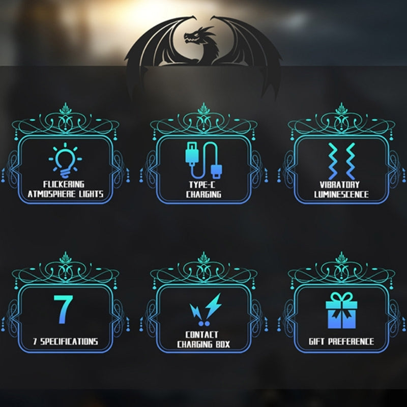 Electronic Dice Set | Rechargeable | 7-pc set of Polyhedral RPG dice