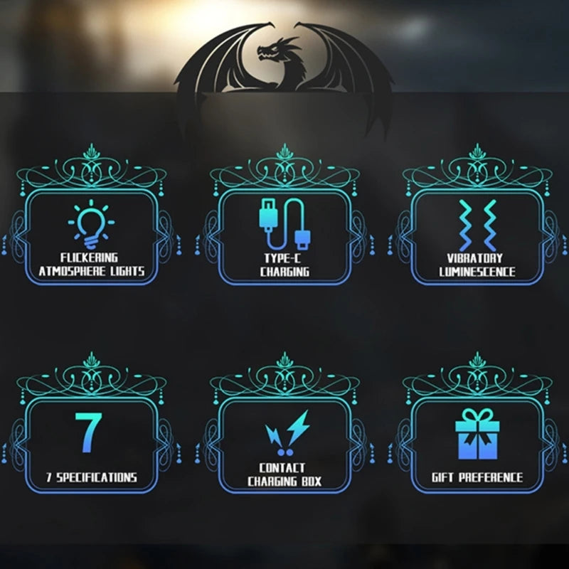 Electronic Dice Set | Rechargeable | 7-pc set of Polyhedral RPG dice